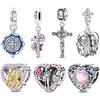 Rose-Pink Beautiful Cross Pendants Copper Colors For Charm Copper Colors Genuine Bracelets For Jewellery Crafting