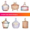 Qianxing Electroplated Colorful Glass Candy & Snack Jar with Crown Lid (Set of 2)