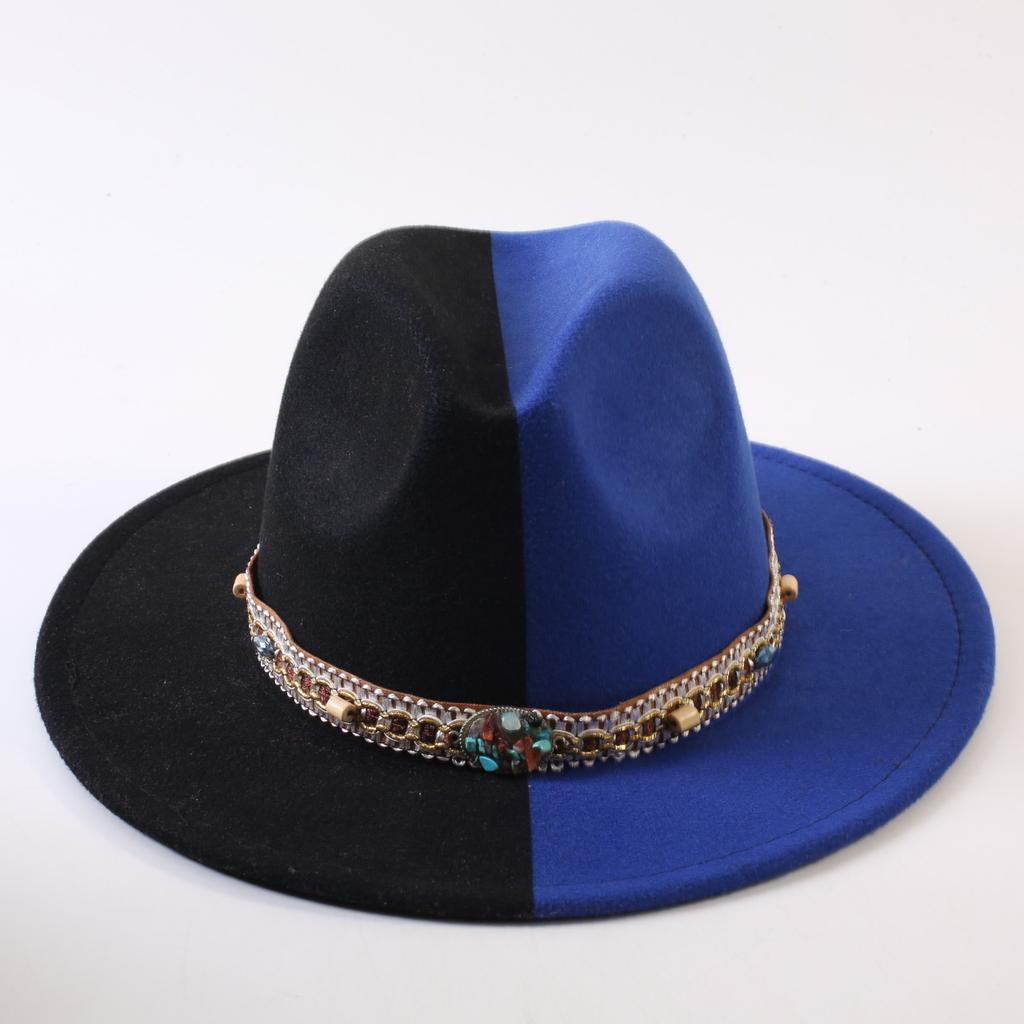 Popular European and American Classic Double-color Wide-brimmed Top Hat Men's and Women's Fashion OL Style Cowboy Hat Jazz Hat