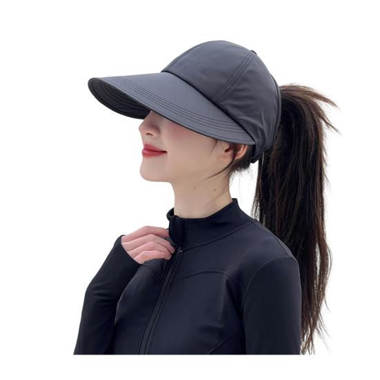 Summer Sun Hat, Wide Brim Sun Protection Hat for Women, UV Blocking Arc Shape Face Slimming Design Beach Travel Outdoor Cap