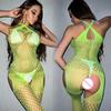 Green Sexy Women's Lingerie Jumpsuit Mesh Fishnet Bodysuit Underwear Catsuit New Erotic Costume Body Lingerie Adult Bodystocking
