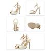 Cozy Silk Peep Toe Thin Heels Sandals Women Fashion Pearl Designer Shoes Ankle Strap Sandalias