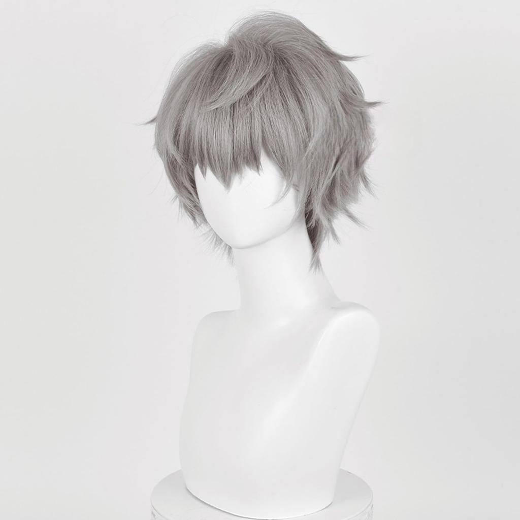LAOBAO Till Cosplay Wig, Gray, Short Hair, Heat Resistant, Costume Wig, Halloween Costume Accessory (Till A)