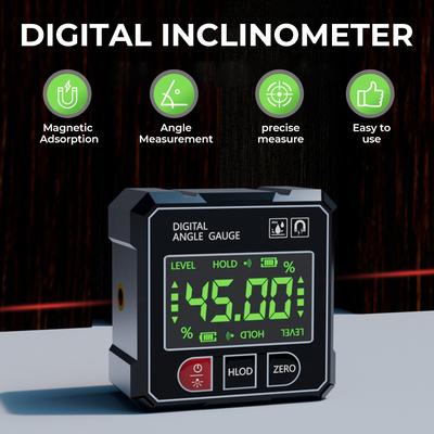Digitaler Neigungsmesser Messnivellierer 4-seitig Magnetische Saugung Doppelseitiger Laser Neigungswinkelkasten Elektronischer Winkelmesser für Gefälle