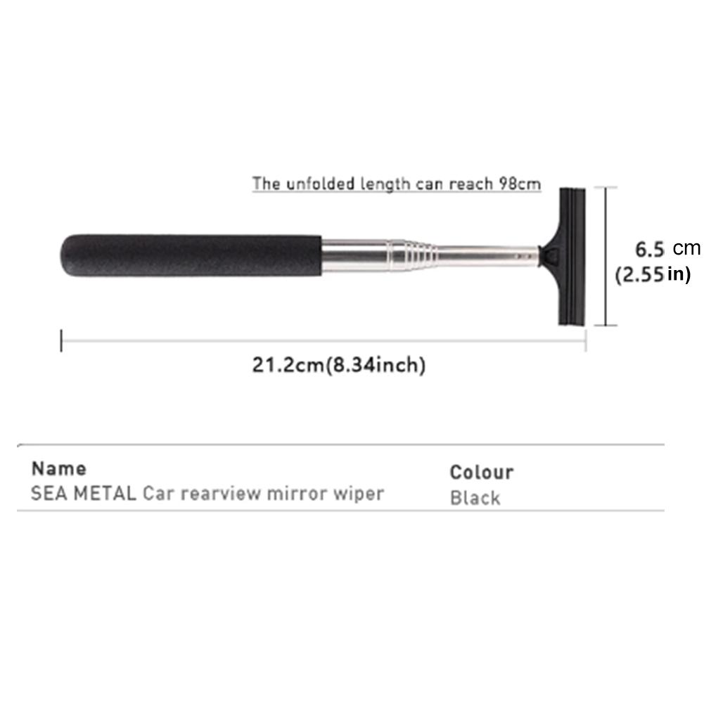 NEW 1PC High Quality Car Telescopic Rearview Mirror Squeegee Portable Rainy Glass Window Handheld Manual Wiper Bar Cleaning Tool