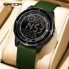 SANDA 2205 Men's Military Sports Digital Watch for Men Stopwatch Countdown Dual Time Alarm Week Date Waterproof Shockproof Reloj