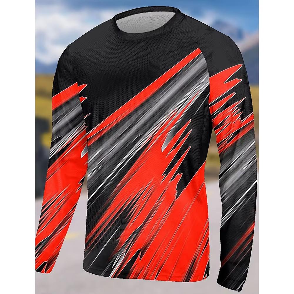 Men s Outdoor Running Vertical Stripe Long Sleeve T-shirt S