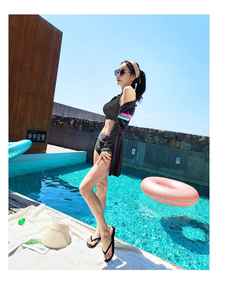 New Plus Size Conservative Long Sleeve Swimwear: Slimming, Belly-Concealing, Sun Protection, Student Sport Style, Diving Suit.