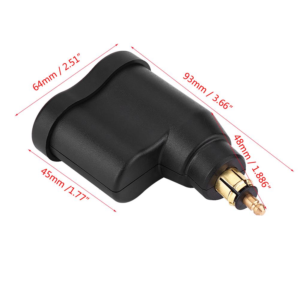 

Мотоциклетное зарядное устройство с двумя USB-портами, многофункциональное водонепроницаемое гнездо прикуривателя, адаптер питания 12–24 В для мотоцикла с электроприводом 5 В/3,3 А чёрный