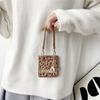 Applicable to Samsung ZFlip6 leopard print splicing mobile phone case zflip7 love plush hand lanyard zflip5 protective case