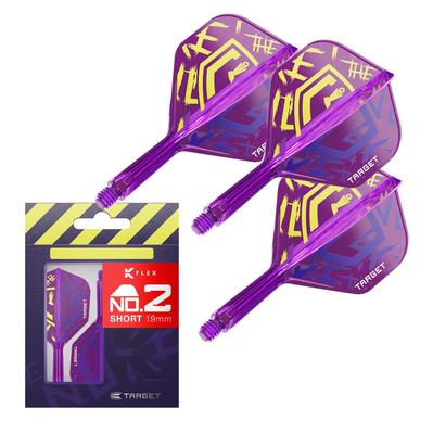 TARGET Darts LUKE LITTLER WELTMEISTER KFLEX Flight Shaft KFLEX Flight Short Medium 2 Short & System, Nr.. 2/Nein. 6, All-in-One 3er-Packung, (19 mm), In-Bit