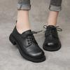 2023 Autumn Women's Genuine Leather Round Toe Lace-Up Flats with Soft Sole and Low Heel
