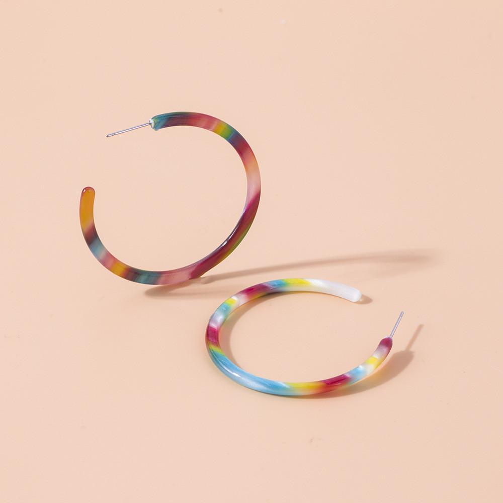 Earrings Acrylic Stylish With Colorful Geometric Design Trendy Fashion Jewelry