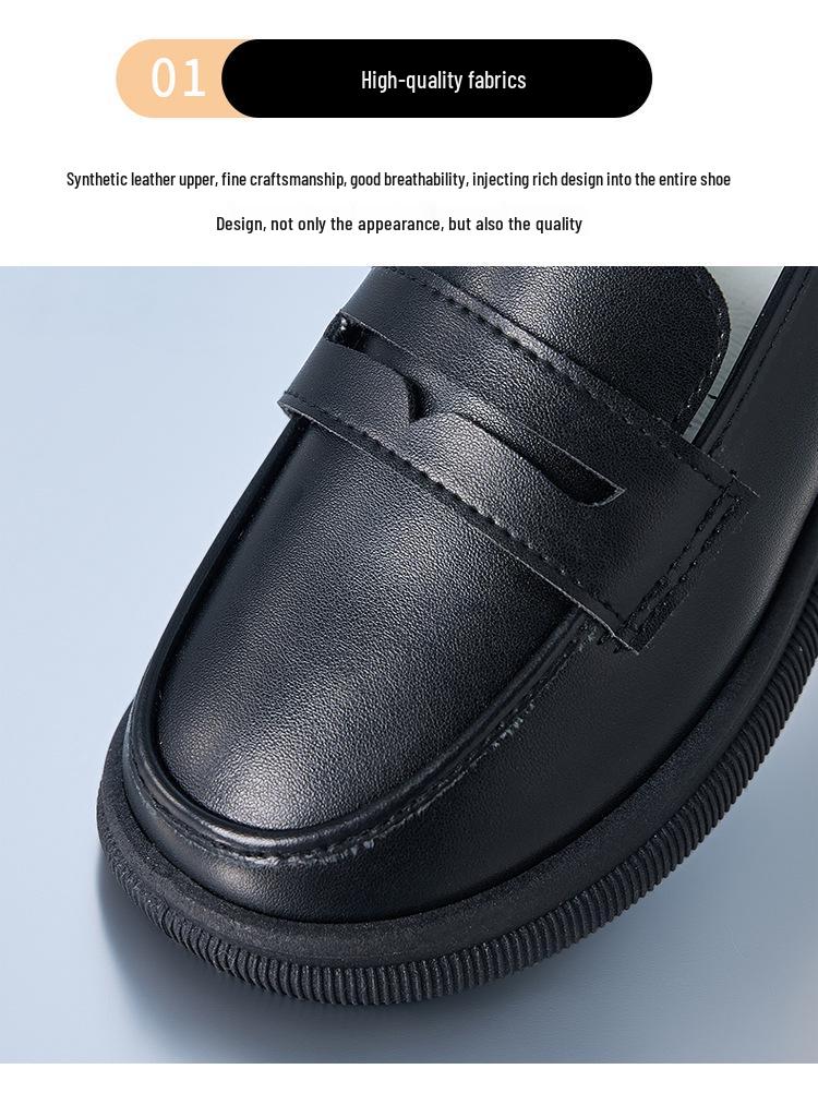 2025 Comfortable Women's Chunky Heel Loafers: Thick-Soled, Soft Leather Slip-On Work & Casual Shoes