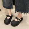 Round head thick-soled bag head half-drag new summer fashion one-button slippers casual muffin sole women's shoes