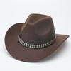 Deerskin Fleece Top Hat Retro Jazz Hat Men's and Women's Felt Hat European and American Woolen Hat Western Cowboy Hat