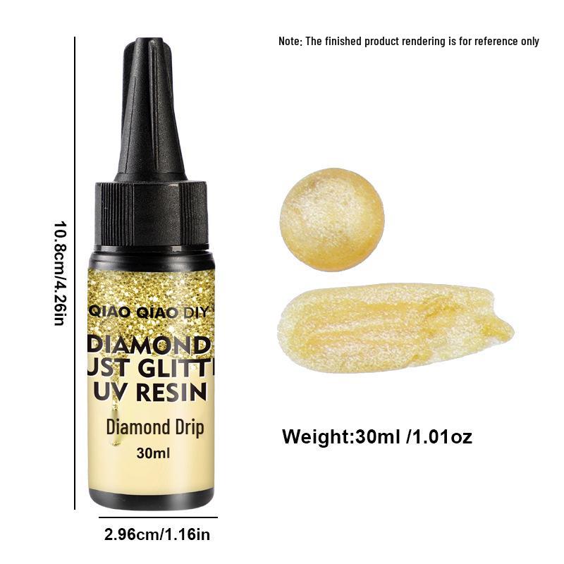 24-barevná 30ml diamantová třpytivá UV pryskyřice pro DIY šperky a doplňky