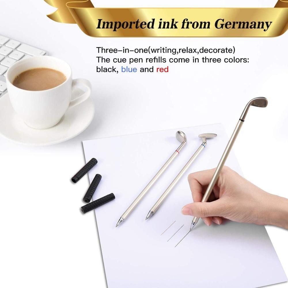 Signing Pen Black/Red/Blue Ink Golf Club Gift Gel Pen Ballpoint Pen Golf Putter Pen Set Neutral Pen