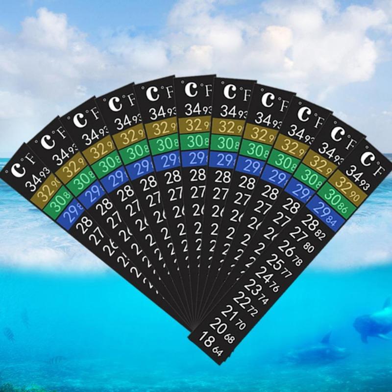 5/10 Piezas/Lote Termómetro para Acuario de Doble Escala Pegatina Adhesiva Medidor de Temperatura para Pecera
