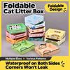 Thickened Cat Toilet Litter Tray Foldable Travel Cats Poop Toilet  Outdoor