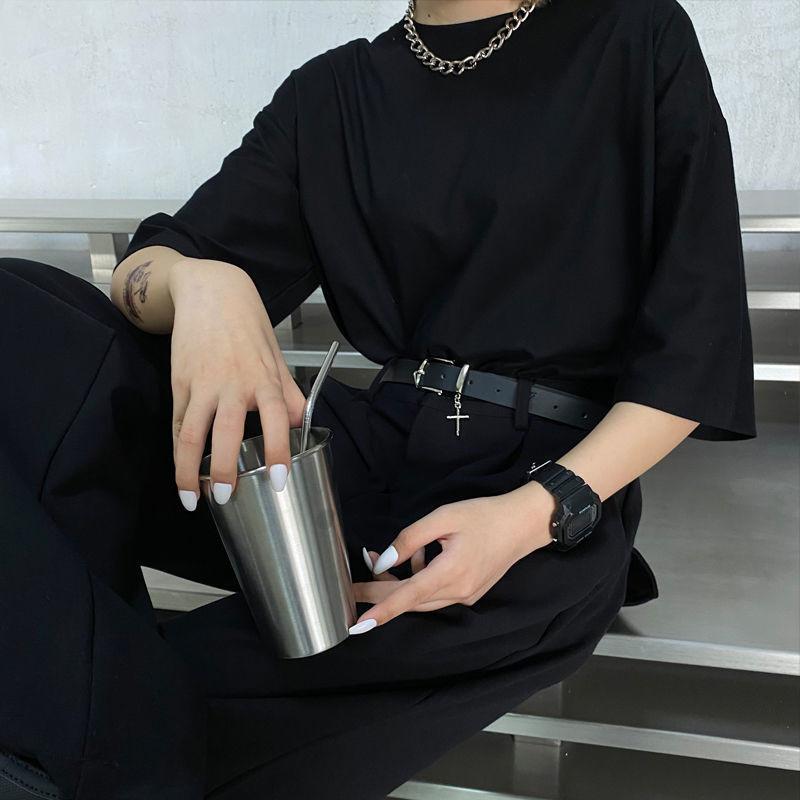 Stylish Korean Ins Vintage Black Versatile Belt For Students Fashionable Unisex Accessory