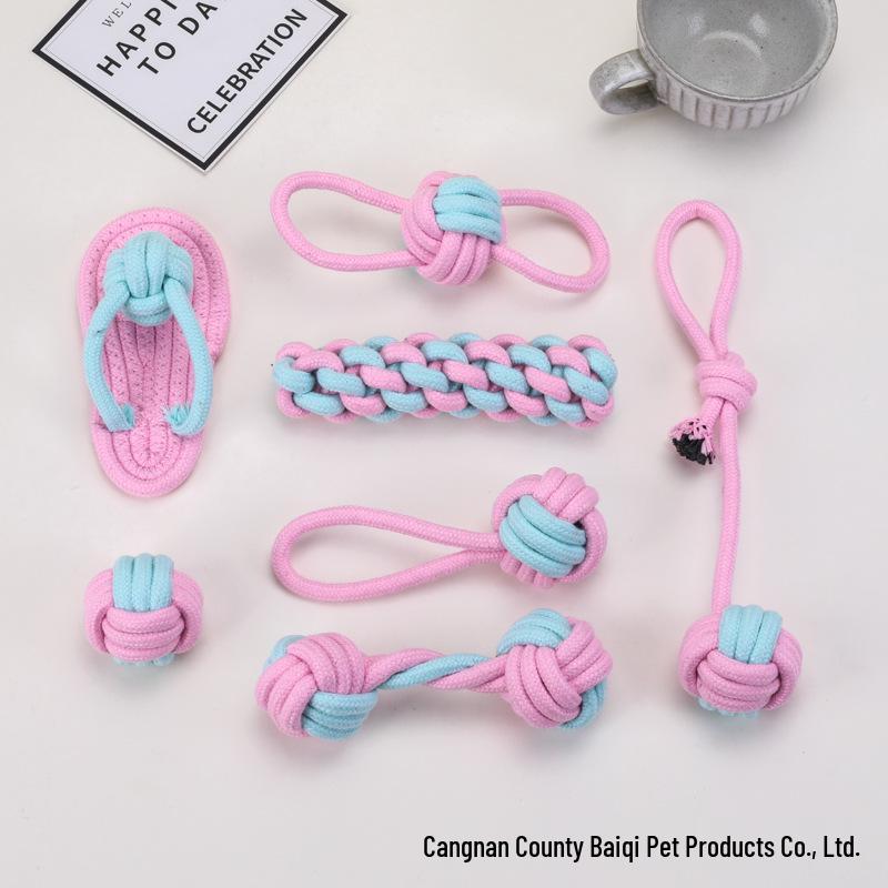 

«Набор игрушек для жевания в виде веревки для собак»: Плетеный ватный шарик и игрушка для моляров