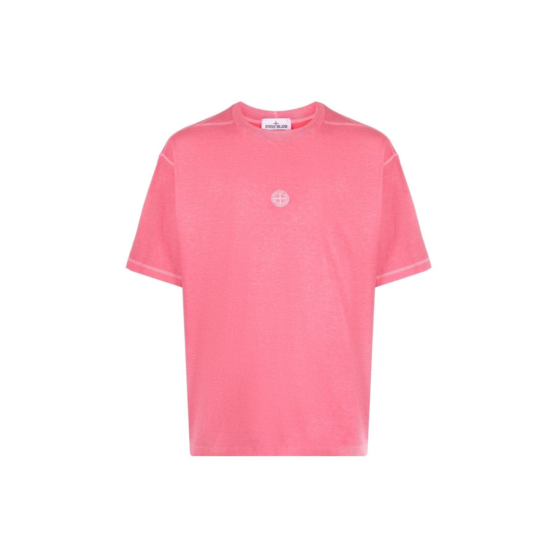 Stone Island Ss23 Solid Color Round Neck Short Sleeve T-Shirt Men Tops Pink 781520957-V0187 S