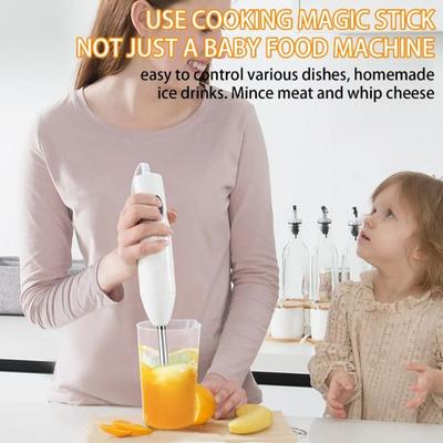 Detachable Handheld Food Processor Stick White Quiet Operation Electric Food Mixer One-Button Control 150W Electric Food Blender