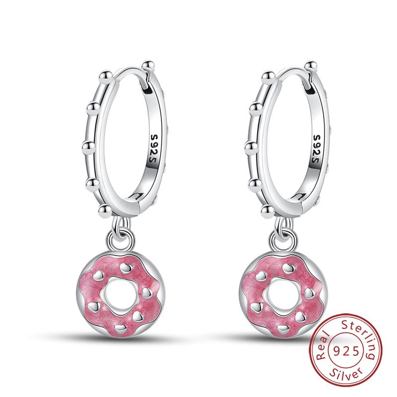 Hot 925 Sterling Silver Earrings Charm Simple Shining Lotus Zircon Wedding Women Jewelry Gift