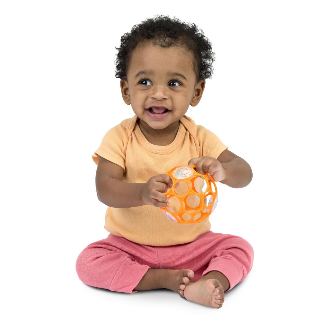 Oball Rattle - Orange - Kids2 Oball Rattle Ball Baby Toy Teether Rattle Easy to Grasp Mesh Ball Baby Toy Educational Toy Long-lasting Play Bath Safe