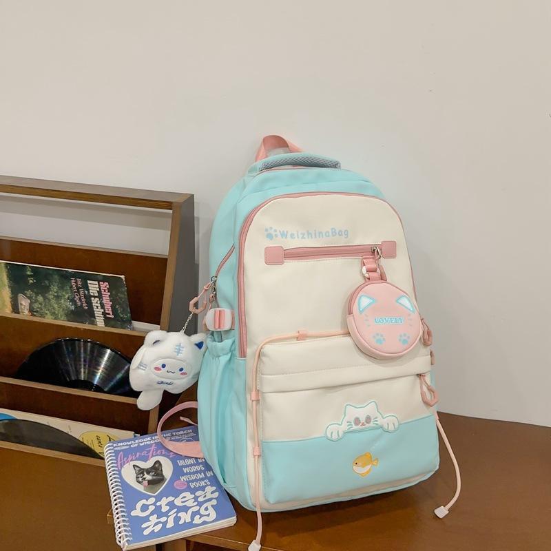 Schoolbag college style schoolbag junior high school girls high quality versatile ins Japanese high school students lightweight cute contrasting 