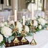 Vintage Candle Stands Electroplated Candlestick Holder Bowknot Candle Holders  Table Decor