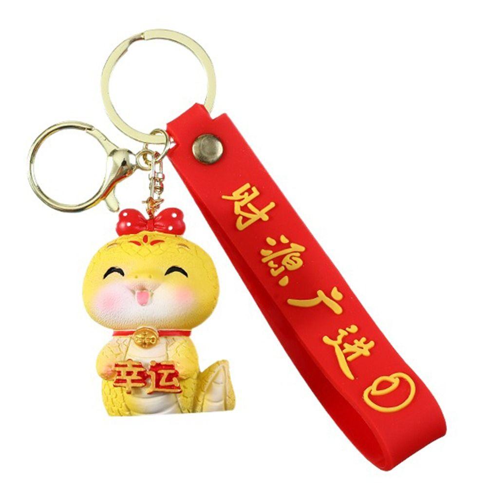 

Креативный мультяшный брелок в виде змеи, китайский зодиакальный брелок в виде змеи, кулон в виде змеиного года Style 2