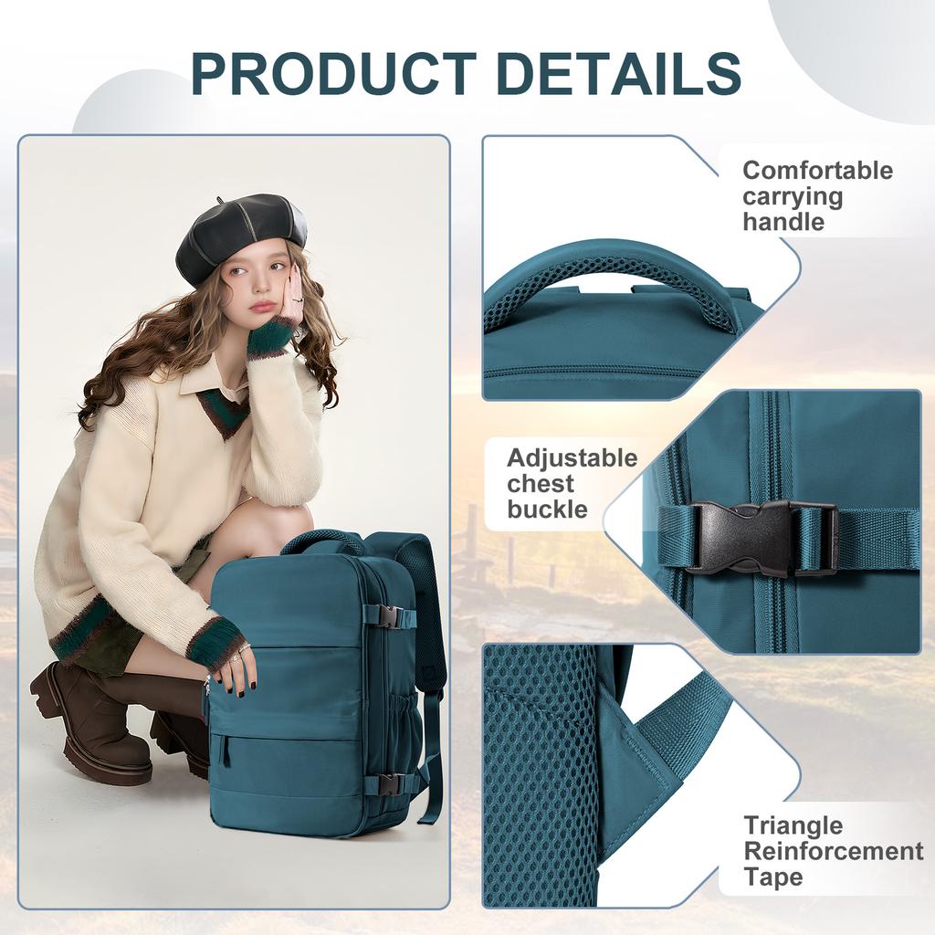 Ryanair 40x20x25 Dámský Pánský Batoh na Příruční Zavazadlo Business Taška na Notebook Cestovní Batoh na Vysokou Školu Vodotěsný Palubní Batoh