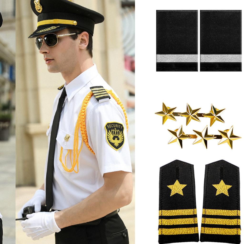 Star Shoulder Epaulettes Stripes Security Uniform Accessories Chevron Professional Security Guard Epaulets Chevron