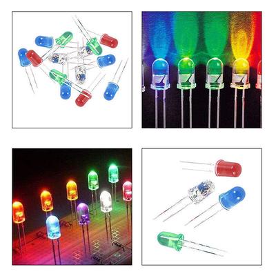 Kit Surtido de 150 Piezas de Luces LED de 3 mm y 5 mm Blanco Amarillo Rojo Verde Azul Set de LEDs para Bricolaje Electrónico