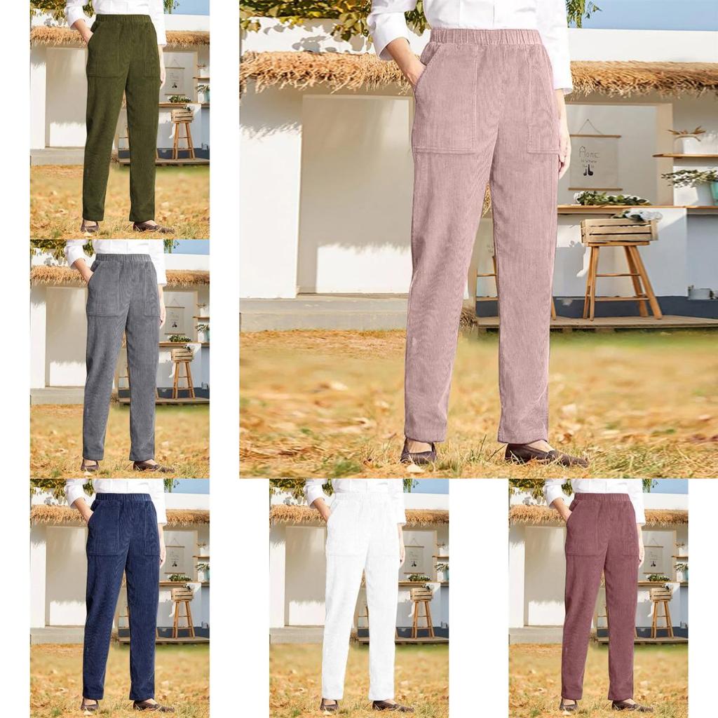 Cotton Corduroy Casual Pants For Women With Pockets And Trousers For Summer Comfort