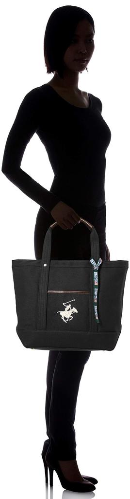 Beverly Hills Polo Club Tote Bag BH1008N Women's Black x White