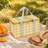Outdoor Picnic Basket Insulated Bag, Foldable Thermal Lunch for Outdoor, Heavy Camping Bag Duty Aluminum Foil Cooler Food, Accessory