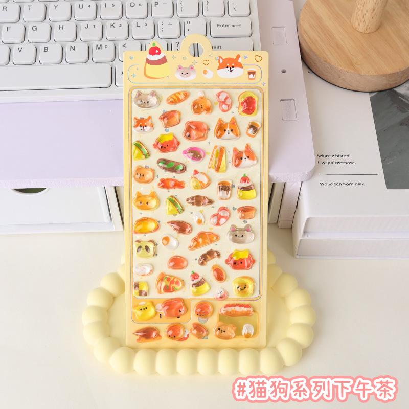 3D Puffy Stickers for Kid Cute Cartoon Animal Decals for Journal Phone Case Sparkle Craft Stickers for Children DIY Scrapbooking