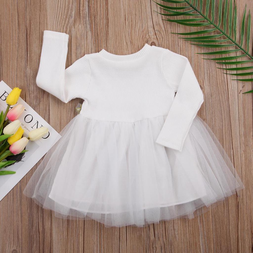 3Colors Lovely Toddler Kids Baby Girls Dress Long Sleeve Floral Lace Dress Wedding Party Pageant Prom Dresses