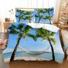 3D HD ložní souprava Queen Povlak na přikrývku Povlak na polštář Povlečení USA King Twin Full Double Single Bed Seaside Coconut Tree