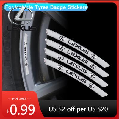 Interior Stickers 4Pcs Car Wheel Hub Rim Badge Stickers Decals Decoration For FSPORT LBX NX RX 350h 450h ES UX 300e GS GX