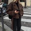 Europäisch Amerikanischer Damen Herbst/Winter Wollmantel - Langarm Bindemantel Jacke