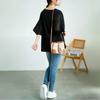 Japanese Korean Summer Women's Hollow Sleeve Patchwork Loose T-shirt