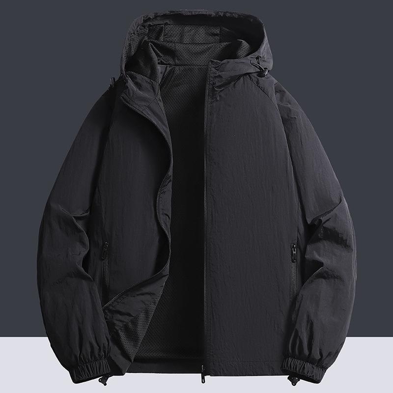 Hooded Spring and Autumn New Men's Jacket Wear Loose Korean Style Casual Middle-aged and Elderly Jacket Men's Jacket