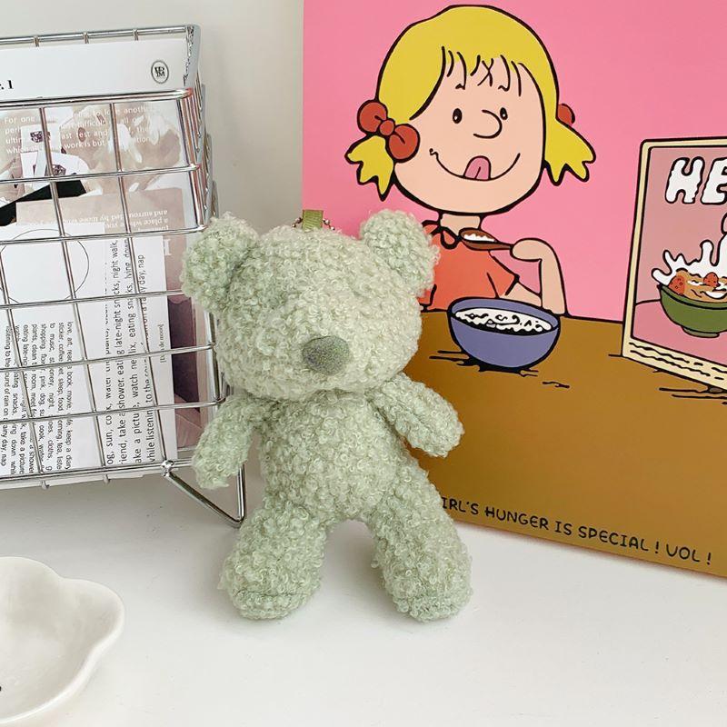 

Мультяшная плюшевая кукла-мишка, милая кукла, брелок для школьного ранца, кукла-мишка, кулон в том же стиле Height about 12cm