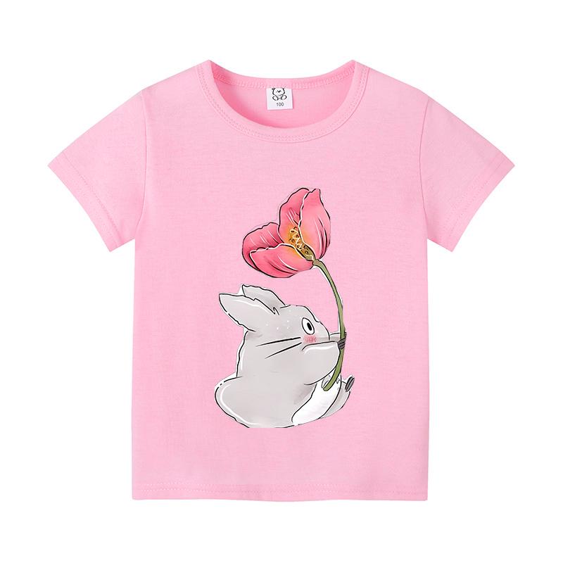 Koszulka dziecięca Totoro Dziewczynka Chłopiec Bawełna Krótki rękaw Anime Kreskówka Koszulki Moda Okrągły dekolt Koszulka Dzieci Urocze Letnie ubrania Nowe