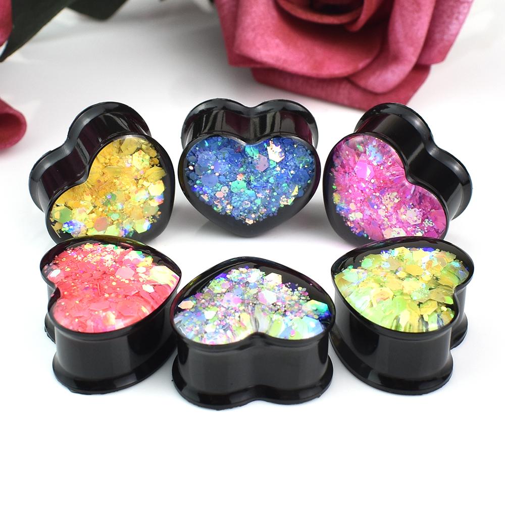 6–30 mm süße Herz-Ohrmessgeräte, Tunnel und Plugs, Ohrdehner, Expander, Körperschmuck für Damen und Herren