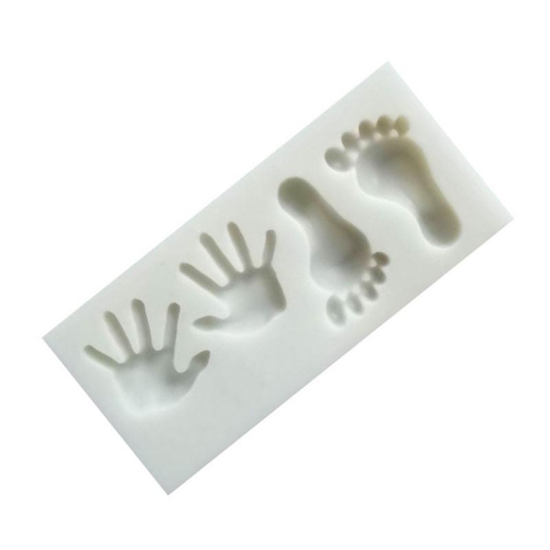 4 găuri pentru bebeluș mâna picior matrițe silicon ciocolată bomboane argilă fondant prăjituri instrumente de decorare